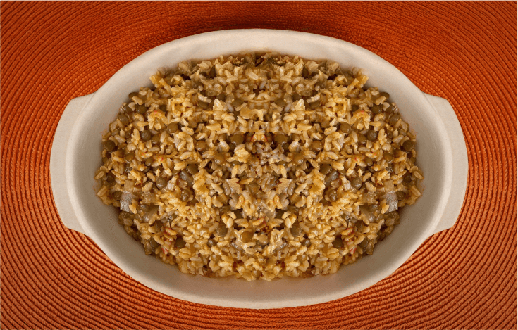 Arroz integral com páprica e lentilha